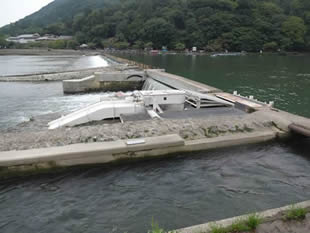 京都市渡月橋の小水力発電