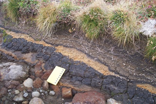 アカホヤ火山灰のせいだった。ガラス分が風化して粘土になり、泥炭の堆積をもたらし、湿原を形成。