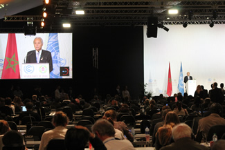 COP22で演説する山本公一環境大臣（写真提供：環境省）