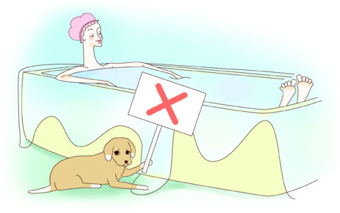 バスタブからお湯をあふれさせない