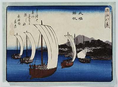 歌川広重「近江八景 矢橋帰帆」(草津市蔵・中神コレクション)