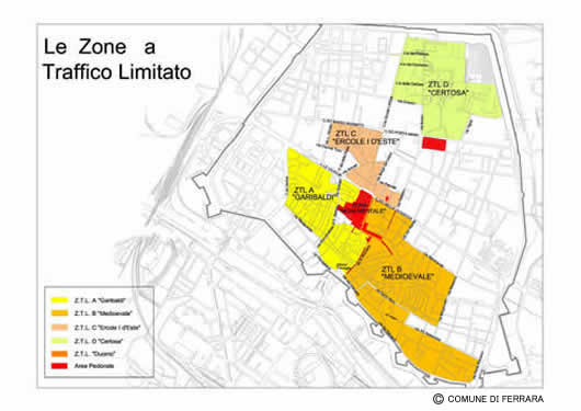 FerrarašʋK][iLe Zone a Traffico Limitato; Z.T.L.j