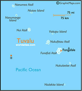【図1】ツバルの地図（出典：WorldAtlas. Com）